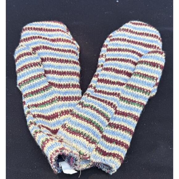 Vintage 1950’s Chunky Knit Wool Cotton Blend Winter Size Large Mittens - Picture 4 of 8